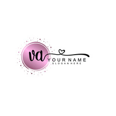 VA beautiful Initial handwriting logo template