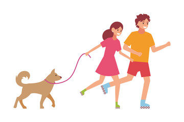 Run. Flat style, vector illustration isolated on white background