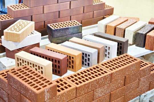 Bricks on display in building store