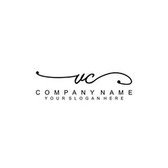 VC beautiful Initial handwriting logo template