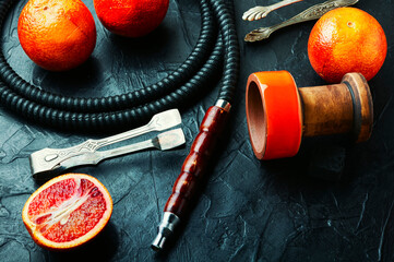 Shisha hookah with orange