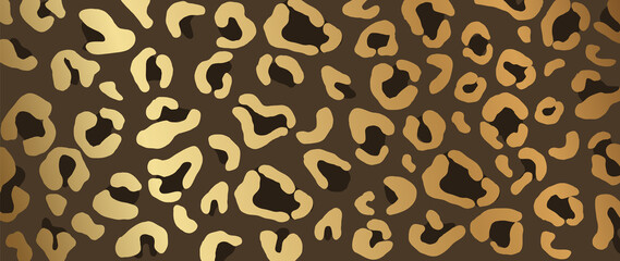 Luxury Gold leopard animal skin background vector. Exotic animal skin with golden texture. vector illustration. 