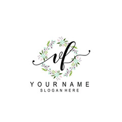 VF beautiful Initial handwriting logo template