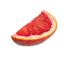 Cut ripe red orange isolated on white