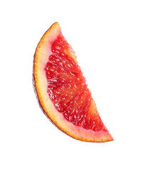 Cut ripe red orange isolated on white