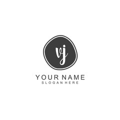 VJ beautiful Initial handwriting logo template