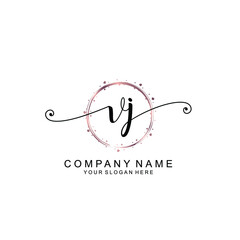VJ beautiful Initial handwriting logo template