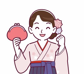 羽織袴を着た女性