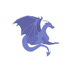 Medieval dragon from a fairytale kingdom, legend or myth a vector illustration