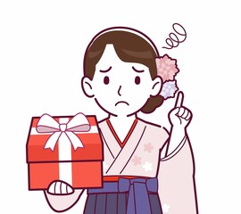 羽織袴を着た女性