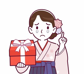 羽織袴を着た女性