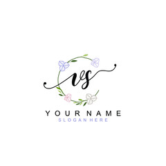 VS beautiful Initial handwriting logo template