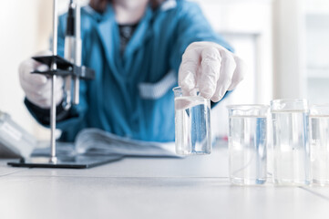 A chemist works in a laboratory