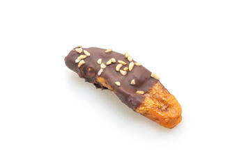 solar sun dried banana chocolate coating or banana dipped chocolate
