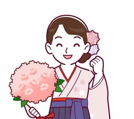 羽織袴を着た女性