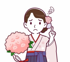 羽織袴を着た女性