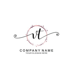VT beautiful Initial handwriting logo template