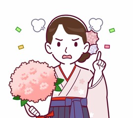 羽織袴を着た女性