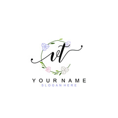 VT beautiful Initial handwriting logo template