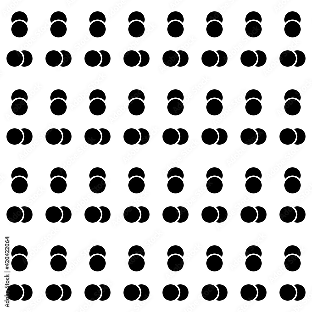Poster Double Circles Pattern. Vector Black Circles Pattern.