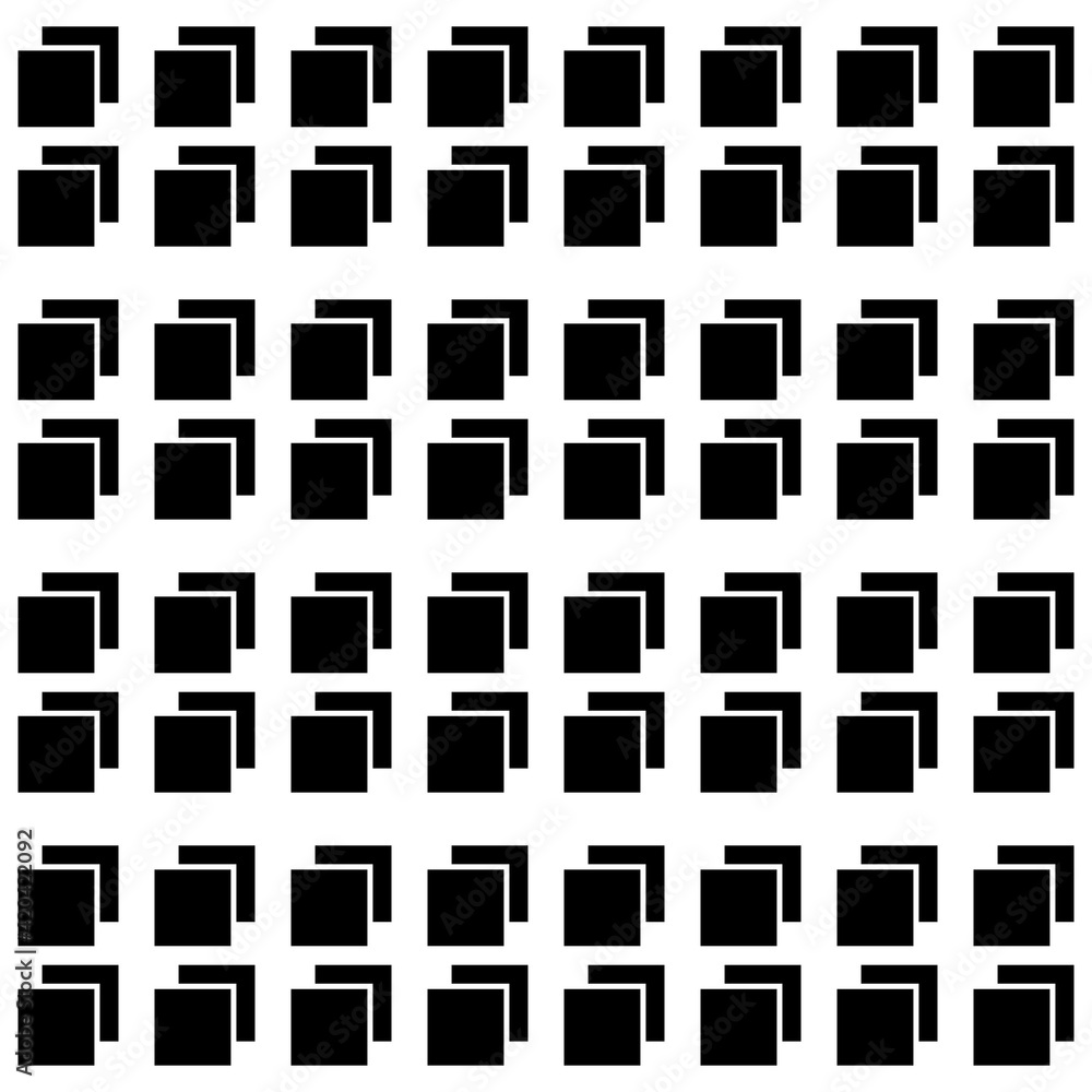 Poster Double Squares Pattern. Black Vector Pattern.