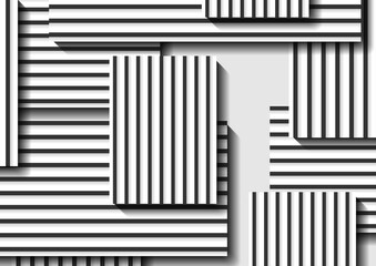 Abstract minimal geometric background with black and white stripes. Vector technology design
