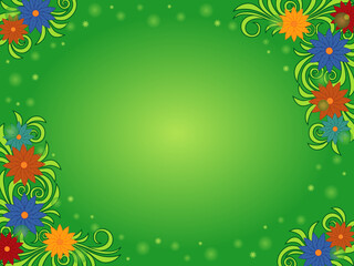 Greeting card in green hues