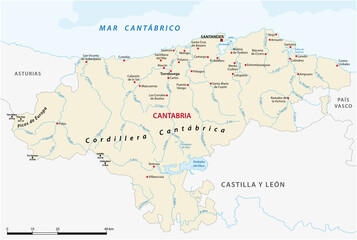 Fototapeta na wymiar vector map of the Spanish autonomous communities of Cantabria