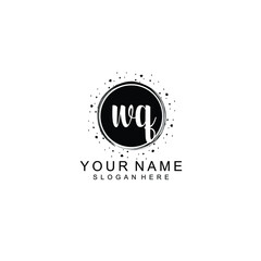 WQ beautiful Initial handwriting logo template