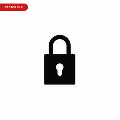 Lock icon vector. Simple padlock sign