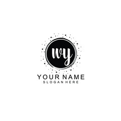 WY beautiful Initial handwriting logo template