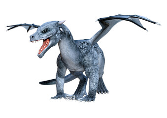 Fototapeta premium 3D Rendering Fairy Tale Dragon on White