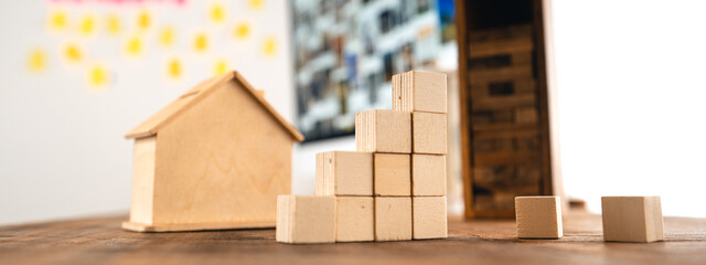 Business concept growth process On the desk