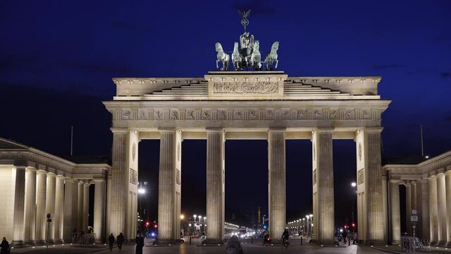Famous Brandenburg Gate in Berlin at night - travel photography