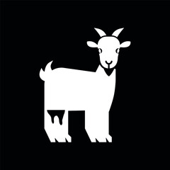 Goat icon. Black color image of an animal. Flat icon.