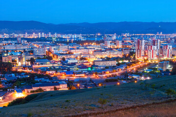 Obraz premium Krasnoyarsk aerial panoramic view