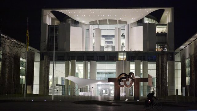 German Federal Chancellery in Berlin at night - travel photography