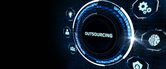 Business, Technology, Internet and network concept. Outsourcing human resources.