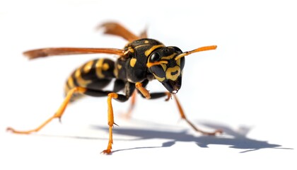wasp isolated on white background Vespula Vulgaris