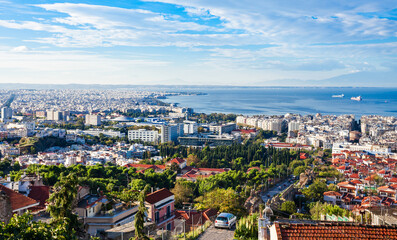 Fototapeta na wymiar Thessaloniki aerial panoramic view