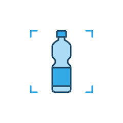 Fototapeta premium Vector Plastic Bottle concept blue icon or symbol
