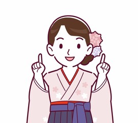 羽織袴を着た女性