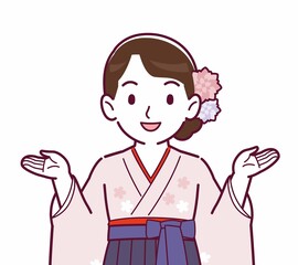 羽織袴を着た女性