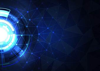 Abstract polygonal background. Blue abstract geometric background with triangular polygons - low poly.