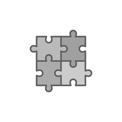 Four Piece Puzzle vector concept icon or symbol