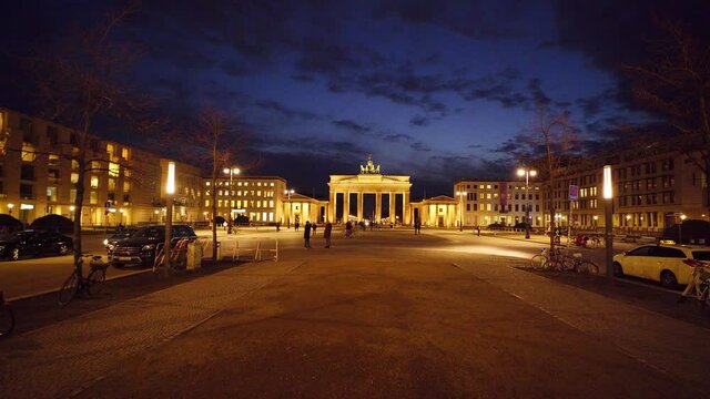 Famous street in Berlin - Unter den Linden with Brandenburg Gate - travel photography