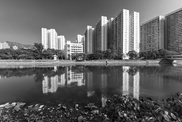 High rise residential building in Hong Kong city