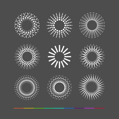 Design elements - sun simbols. Circle Graphics