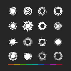 Design elements - sun simbols. Circle Graphics