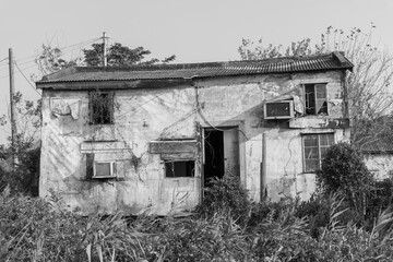 Abandoned residential house in rural area of Hong Kong city